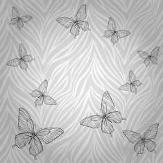 Beautiful seamless pattern with butterflies of abstract striped background Â