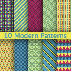 Different modern vector seamless patterns (tiling)