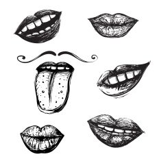 Smile and Mouth Drawing Collection N2