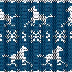Seamless knitting pattern with horses N2