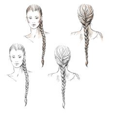 Girl with a braid vector EPS 10