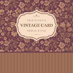 Vector vintage card Stylized silhouettes of flowers and berries N2
