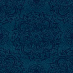 Blue monochrome seamless pattern with decorative elements