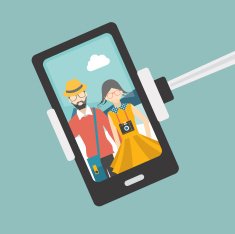 Couple selfie photo Selfie set Vector N2