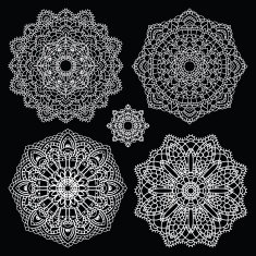 Round lace pattern set Mandala