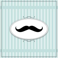 vintage frame banner with mustache