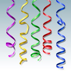 Colorful confetti ribbon serpentine set