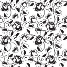 Seamless wallpaper pattern with of black roses