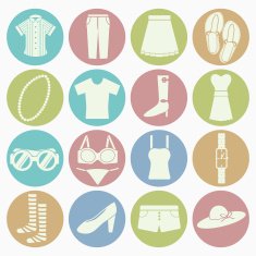 lady clothes icons
