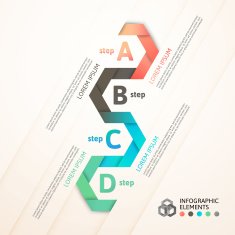 Modern business step origami style options banner N48