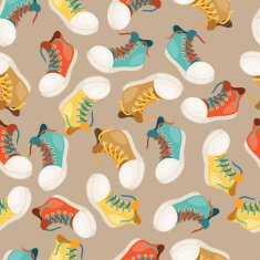 Hipster style seamless pattern with sneakers
