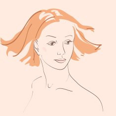 Beautiful woman face hand-drawn portrait illustration N3
