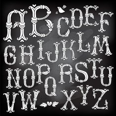 Whimsical Hand Drawn Alphabet Letters N4