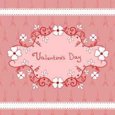 Romantic vignette with flowers Valentines Day