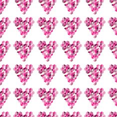 Abstract seamless background with geometric hearts