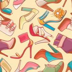 seamless background with women's shoes - 2