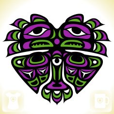 Vector Indian pattern in the shape of heart