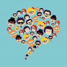 Hipster people speech bubble