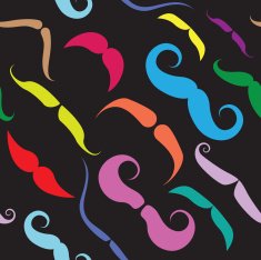 Mustache seamless pattern N14