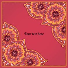 Abstract corner elements for greeting card