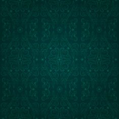 Floral vintage seamless pattern on green Vector background