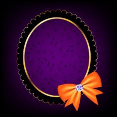 vintage frame with bow vector illustration N8