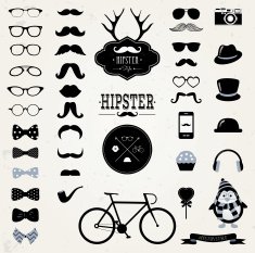 Hipster Retro Vintage Icon Set N7