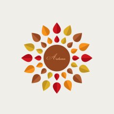 Autumn concept Floral sign Flat stylized flower N2