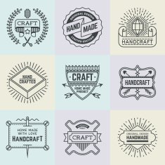 Assorted retro design insignias logotypes set 15 Vector vintage elements
