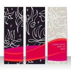 Set of vertical banners headers Editable design template