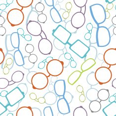 Colorful glasses seamless pattern background