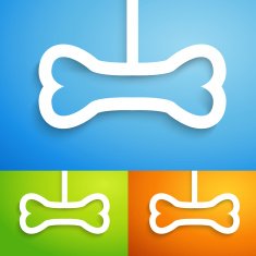 Set of applique bone icon Vector illustration for happy animal