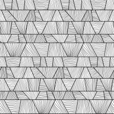 Abstract mosaic wavy Pattern Seamless vector Monochrome puzzle