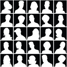Avatars of silhouettes with different hairstyles N4