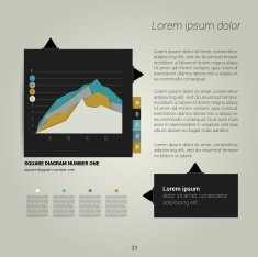 Modern flat page layout with text and graph N3