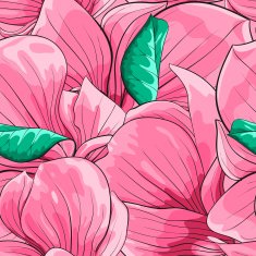 Beautiful seamless background with pink magnolia N2