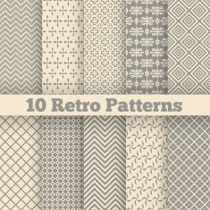 Retro different seamless patterns Vector illustration N2
