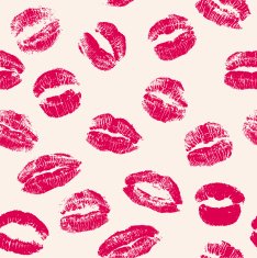 Lipstick kisses seamless pattern