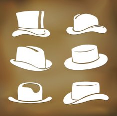 Classic men hat silhouettes