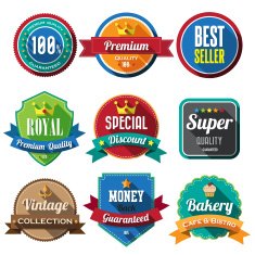 Set of retro vintage badges and labels N13