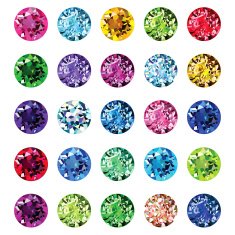 Set of 25 icons colored gemstones N6