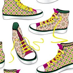 Fashion sneaker seamless pattern