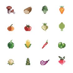 Vegetables Pixel Icons
