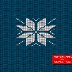 Christmas and New Year knitted pattern card N2