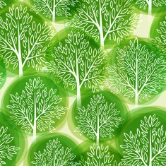 Tree seamless pattern Vector illustration