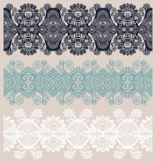 collection of seamless ornamental floral stripes N116