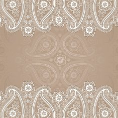 Paisley border lace design template N3