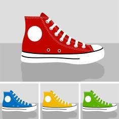 CLASSIC CHUCKS allstar sneakers set illustration vector
