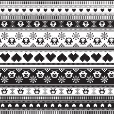 Seamless Winter Sweater pattern with Hearts and Owls N8