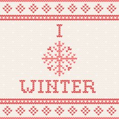 Knitted Christmas greeting card - I love winter N2